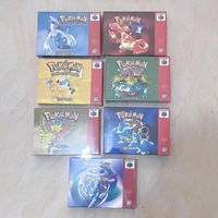 Cartouche de jeu N64 rétro neuve USA Pokem0n Bleu/Cristal/Rouge/Argent/Jaune, boîte Nintondo 64 sans manuel, ABS de haute qualité
