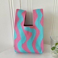 Sac à main mini tendance JOYSUN pour femme, sac fourre-tout mignon en tricot, mini sac à poignet noué, sac en tricot écologique
