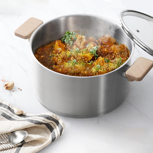 Ensemble de casseroles en acier inoxydable de haute qualité à 3 couches avec couvercles en verre, adaptées aux cuisinières à gaz et à induction, en acier inoxydable triple couche - Product Image 5