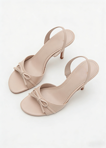 Élégantes sandales à talons hauts beiges avec nœud pour femme, à bride arrière, <span class=keywords><strong>bout</strong></span> <span class=keywords><strong>ouvert</strong></span>, talon aiguille, pour soirée d'été 2026 - Product Image 6