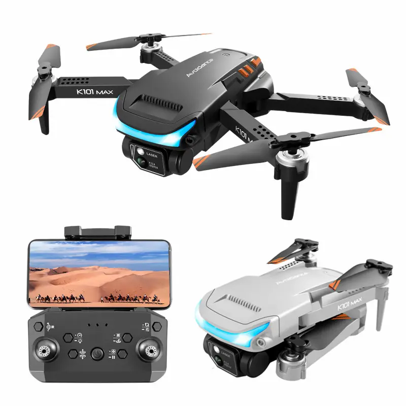 New K101 Max Obstacle Avoidance WiFi Fpv 4K HD Dual Camera min drone Foldable Quadcopter Toys Drones Children RC Dron VS E88 E99