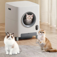 Bac à litière pour chat intelligent entièrement automatique facile à nettoyer, en plastique durable, sans danger pour les animaux, avec contrôle par application