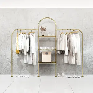 Factory supply discount price clothing store display stand clothing rack stainless steel clothes rack for clothing store