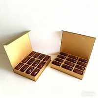 Grande boîte cadeau haut de gamme pour biscuits au chocolat avec date magnétique, finition mate, séparateur en carton doré, écologique, pour produits alimentaires