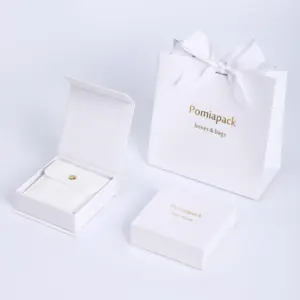 Custom Logo White Jewelry Gift Boxes Magnetic Earring Ring Jewellery Box Necklace Jewelry Boxes