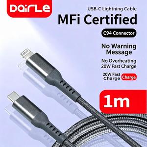 Cable Trenzado USB-C a Lightning con Certificación MFi de Carga Rápida de 20W y Transferencia de Datos de Alta Velocidad para iOS, Cobre Puro - Product Image 1