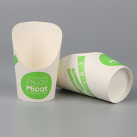 Gobelet en papier kraft imprimé sur mesure pour gaufres bulle, design incliné, support à snacks pour charcuterie, frites, chips, à emporter