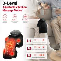 Attelle de Genou Portable à Thérapie par Lumière Rouge LED 660nm 850nm, à Triple Puce, avec Vibration Réglable, Rechargeable et Contrôle Intelligent