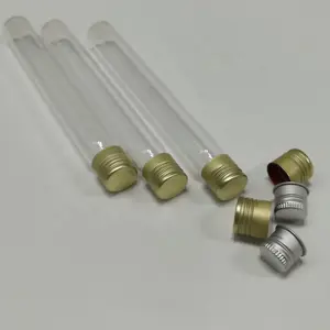 Tubo de prueba de vidrio, tapa de tornillo de embalaje, 7x35, de fondo plano, tubo de prueba de vidrio con corcho para pre-oll