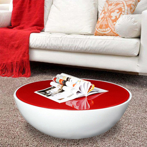 โต๊ะกาแฟทรงกลมทำจากไฟเบอร์กลาสสีดำทรงกลมสำหรับใช้ในสวน C056โต๊ะข้างขนาดเล็กเฟอร์นิเจอร์ทันสมัยบ้านหรูหรา - Product Image 4