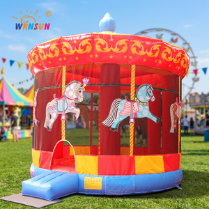 Château gonflable WINSUN Carousel Jumping Castle, trampoline de divertissement, matériau PVC ignifuge et imperméable, installation facile, personnalisable. - Product Image 3