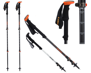 Bastón de Senderismo de Fibra de <span class=keywords><strong>Carbono</strong></span> 3K, Bastón Telescópico para Caminar, Bastón de Autodefensa, Bastón de Trekking, Equipo de Escalada - Product Image 1
