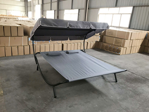 Double chaise longue d'extérieur avec coussin à baldaquin Chaise longue <span class=keywords><strong>de</strong></span> relaxation <span class=keywords><strong>Salon</strong></span> <span class=keywords><strong>de</strong></span> <span class=keywords><strong>jardin</strong></span> imperméable Capacité <span class=keywords><strong>de</strong></span> charge <span class=keywords><strong>de</strong></span> 200 kg - Product Image 4