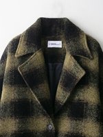 Manteau long à revers à carreaux pour femme, nouvelle collection automne 2026, style décontracté et élégant, chic et rétro, à manches longues