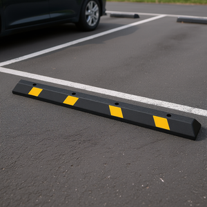 Bordures de stationnement en caoutchouc robustes 72x6x4 pouces, réfléchissantes, pour garage, butée de pneu de véhicule, guide de stationnement pour voitures - Product Image 2