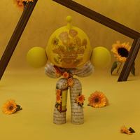 Коллекционные фигурки POPMART MEGA SKULLPANDA 1000% «Подсолнухи» (Музей Ван Гога), сюрприз-боксы для декора дома