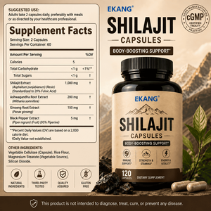 Herba lNSFCertified Body-Boosting Shilajit Capsules Ashwagandha Ginseng Black Pepper Daily Wellness Herbal Dietary <b>Supplement</b> - Product Image 2