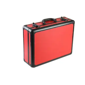 Aluminium koffer Rote Aktentasche Hard Barber Tools Aluminium-Trage tasche mit Geheim fach