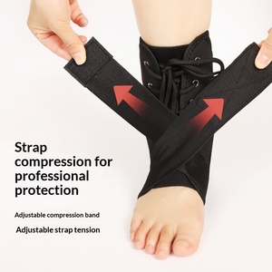 Attelle de cheville à lacets avec éclisses bilatérales en aluminium, support stabilisateur, enveloppe en maille respirante en polyester avec sangles - Product Image 2