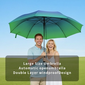 Semi-Automatic Open Pongee Straight Golf <b>Umbrella</b> with Travel Storage Sleeve Compact Portable for Golfers Men Women - Product Image 3