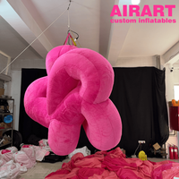 Ballon fleur rose en peluche pour décoration suspendue lors de dîners, fleur gonflable pour accessoires d'événements d'anniversaire