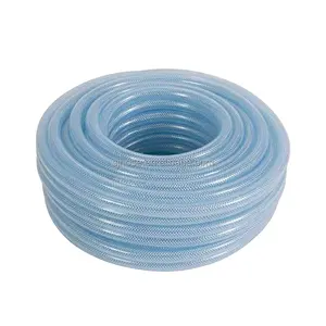 Manguera trenzada de fibra de nailon de PVC de 3 pulgadas de gran diámetro de fabricante, manguera de red de PVC resistente a los rayos UV para jardín con manguera de agua de PVC