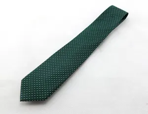 클래식 도트 인쇄 짠 자카드 남자 비즈니스 넥타이 녹색 넥타이