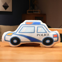 Dessin animé mignon voiture de Police pompier Ambulance jeter oreiller chevet coussin apaisant cadeau pour enfants transport en peluche jouet