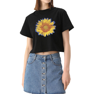 Ladies High Waist T Shirt Custom Print Graphic Tank Tops Wholesale Short Sleeves Blank Tee Women Knitted Cropped Top - Product Image 3