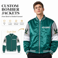 Veste bomber unisexe en satin personnalisée OEM, veste de baseball en polyester satiné avec logo brodé, vêtements décontractés streetwear, fabricant