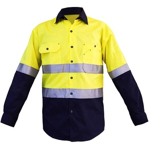High Quality Summer <strong>Hi</strong> <strong>Vis</strong> Men's Reflective Work Wear Safety Workwear <strong>Button</strong> up Jacket - Product Image 4