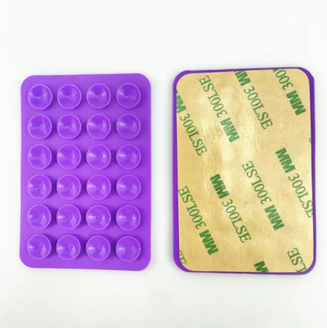 Custom Anti-Slip 24-Cup Silicone Suction Cup Mat Mobile Phone Holder and Case with Adhesive Mount and Silicone Sucker