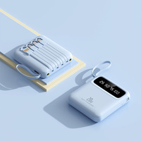 Power Bank Mini 10000mAh Pengisian Cepat Kabel Terintegrasi 20W Portabel Disetujui Maskapai Penerbangan Dengan Layar Daya