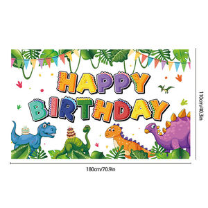 2024 nouveaux dinosaures fête d'anniversaire toile de fond bannière garçons enfants fête d'anniversaire dinosaure thème <span class=keywords><strong>Photo</strong></span> toile de fond intérieur extérieur décor - Product Image 3