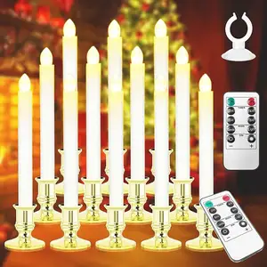 12 шт., светодиодные рождественские свечи с дистанционным таймером