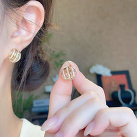 Orecchini in Oro 18K con Diamanti da Laboratorio, Anello alla Moda, Anelli in Moissanite, Anello di Fidanzamento, Anelli Raffinati, Anelli Placcati Oro, Anelli Aperti da Donna