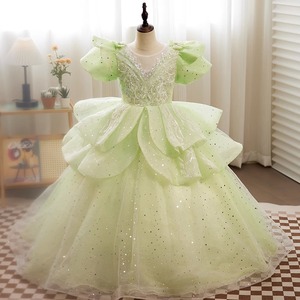 S1998R New <b>Mint</b> Green fairy Puff Sleeve Fresh Princess <b>Dress</b> Birthday fairy Flower Girl <b>Dress</b> - Product Image 1