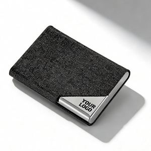 Pu Leather Aluminum Stainless Metal Name Case <b>Box</b> <b>for</b> Men Woman Personalized Business Card Holder - Product Image 1