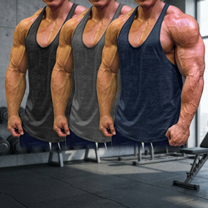 <b>Mens</b> Bodybuilding Stringer <b>Compression</b> Gym Vest Breathable Quick Dry Ribbed Polyester Sleeveless Workout Training <b>Shirt</b> - Product Image 4