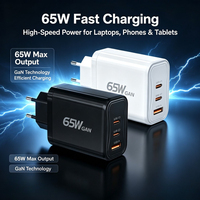 Chargeurs USB-C en gros de 65 watts, adaptateur de voyage universel 65 watts, chargeur rapide Type-C GaN 65W pour téléphone et ordinateur portable