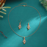Nouvel ensemble de bijoux de Noël 2025, collier et boucles d'oreilles en alliage Père Noël, renne, bonhomme de neige, accessoires de fête festifs pour cadeau