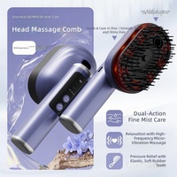 Peigne de massage électrique avec atomiseur d'huiles essentielles, infuseur vibrant pour le cuir chevelu, appareil automatique à piles pour les soins capillaires et la croissance des cheveux