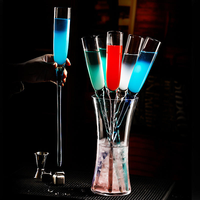 Ensemble de 6 verres à vin en acier inoxydable, design classique, coloré, pour fête de plage d'été, vase à tige, mariage
