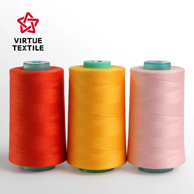 Erdem tekstil 100% geri dönüşümlü GRS poli-poli çekirdek  savlo/dikiş ipliği 20/2 40/2 45/2 50/2 giyim için özelleştirilmiş renkler