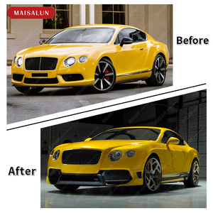 Kit de carrocería de estilo V de fibra de carbono medio para Bentley <span class=keywords><strong>Continental</strong></span> GT conversión con labio delantero difusor trasero faldas laterales Bodykit - Product Image 6