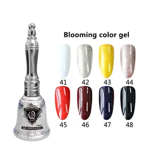 Queen Shining UV Nail Art Base Gel Polish avec <span class=keywords><strong>effet</strong></span> vertigineux et conception de floraison de bulles Non toxique certifié CE 15ml - Product Image 1