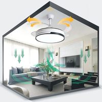 Ventilador de Techo LED de 42 Pulgadas con Lámpara, Control Remoto, 6 Velocidades, Motor de Cobre, Ventilador de Techo Moderno para Dormitorio