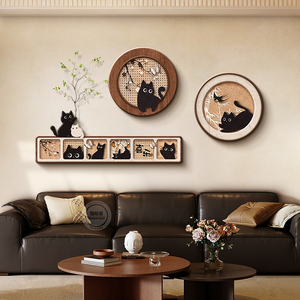 Arte Murale in Stile Vintage Francese con Stampe di Gatti Retrò per Soggiorno/Sala da Pranzo e Decorazione Domestica - Product Image 6