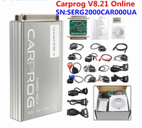 Carprog Full V8.21 ECU, 21 Adaptadores, Conectividad USB/OBD2, Configuración Completa, Herramienta de Programación para Windows
