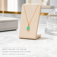 Collier Pendentif Tendance avec Pierre Goutte d'Eau Verte, Chaîne Câble Dorée, Bijoux pour Femme, Vente en Gros